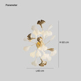 Wandleuchte Design Innen Ginkgo Blatt Keramik Dekor