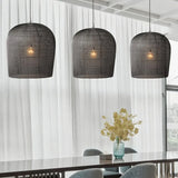 Modern Pendelleuchte Kücheninsel mit schwarzem Rattan Design - Clowas.de