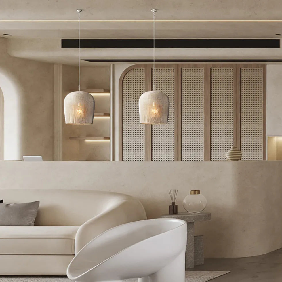 Modern Pendelleuchte Kücheninsel mit schwarzem Rattan Design - Clowas.de