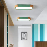 Moderne Deckenleuchten Wohnzimmer LED Oval Holzoptik Lampe - Clowas.de