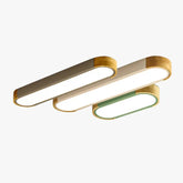 Moderne Deckenleuchten Wohnzimmer LED Oval Holzoptik Lampe - Clowas.de