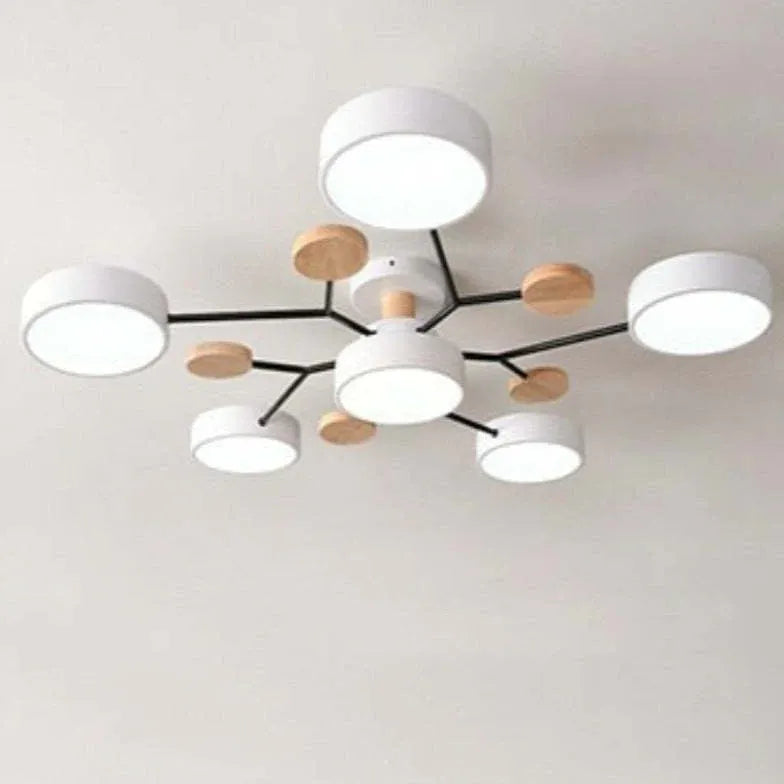 LED Deckenleuchte Weiß Modernes Kreatives Design Aus Holz - Clowas.de