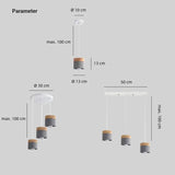 LED Hängelampe aus Holz im skandinavischen Morandi Design