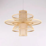 Höhenverstellbare Pendelleuchte Esstisch japanischer Stil Bambus Design - Clowas.de