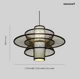 Höhenverstellbare Pendelleuchte Esstisch japanischer Stil Bambus Design - Clowas.de