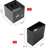 LED Up-Down Wandleuchte für Außenbereich mit verstellbarem Lichtstrahl