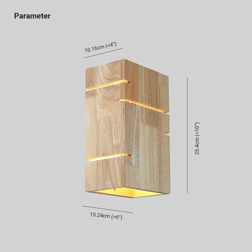 Eckige Wandleuchte aus Holz im nordischen Stil - Clowas.de
