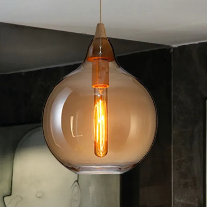 braune pendelleuchte im modernen skandinavischen stil - Clowas.de