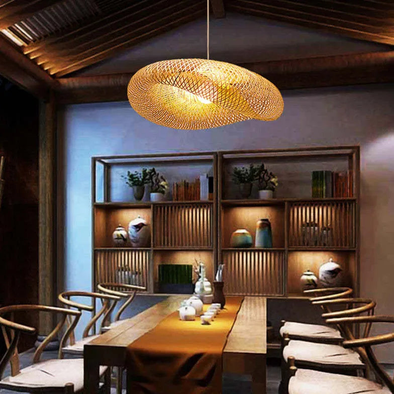 Pendelleuchte Esstisch Rattan für einfache japanische Esszimmer - Clowas.de