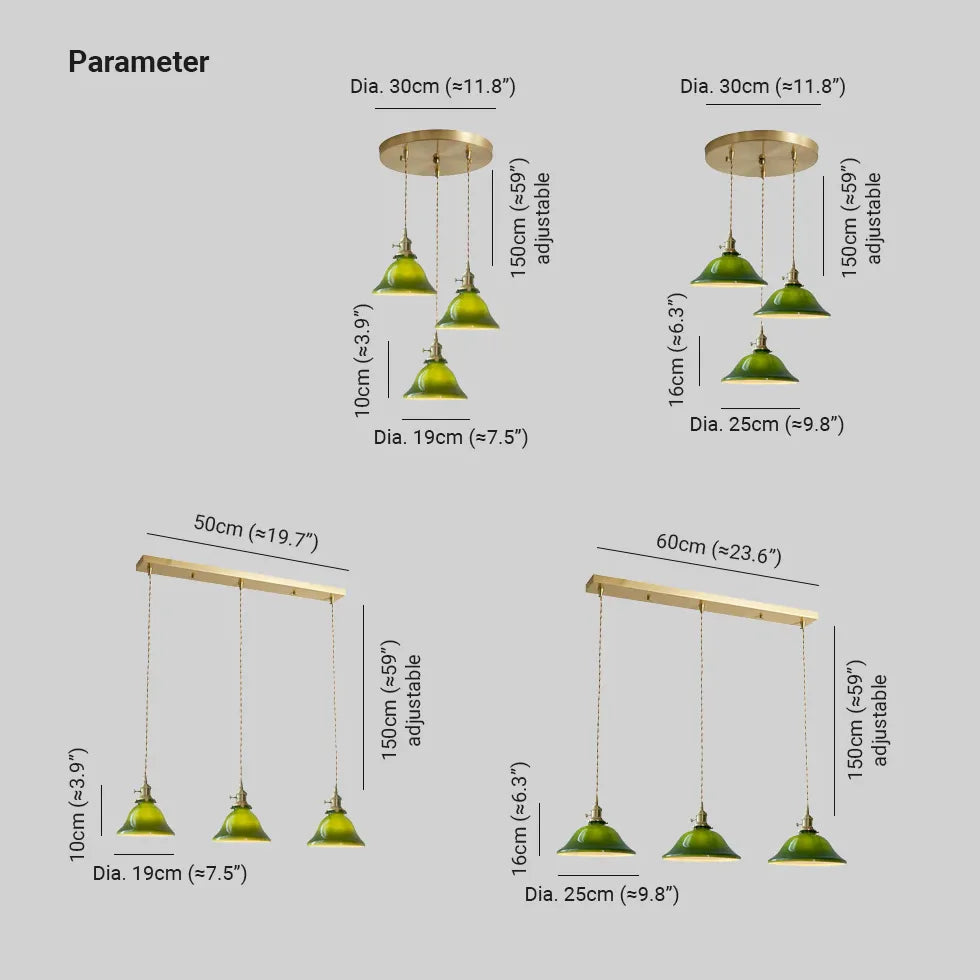 pendelleuchte grün glas im minimalistischen Vintage-Stil - Clowas.de