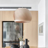 Pendelleuchte weiß Holz japanischer minimalistischer Esszimmerstil - Clowas.de