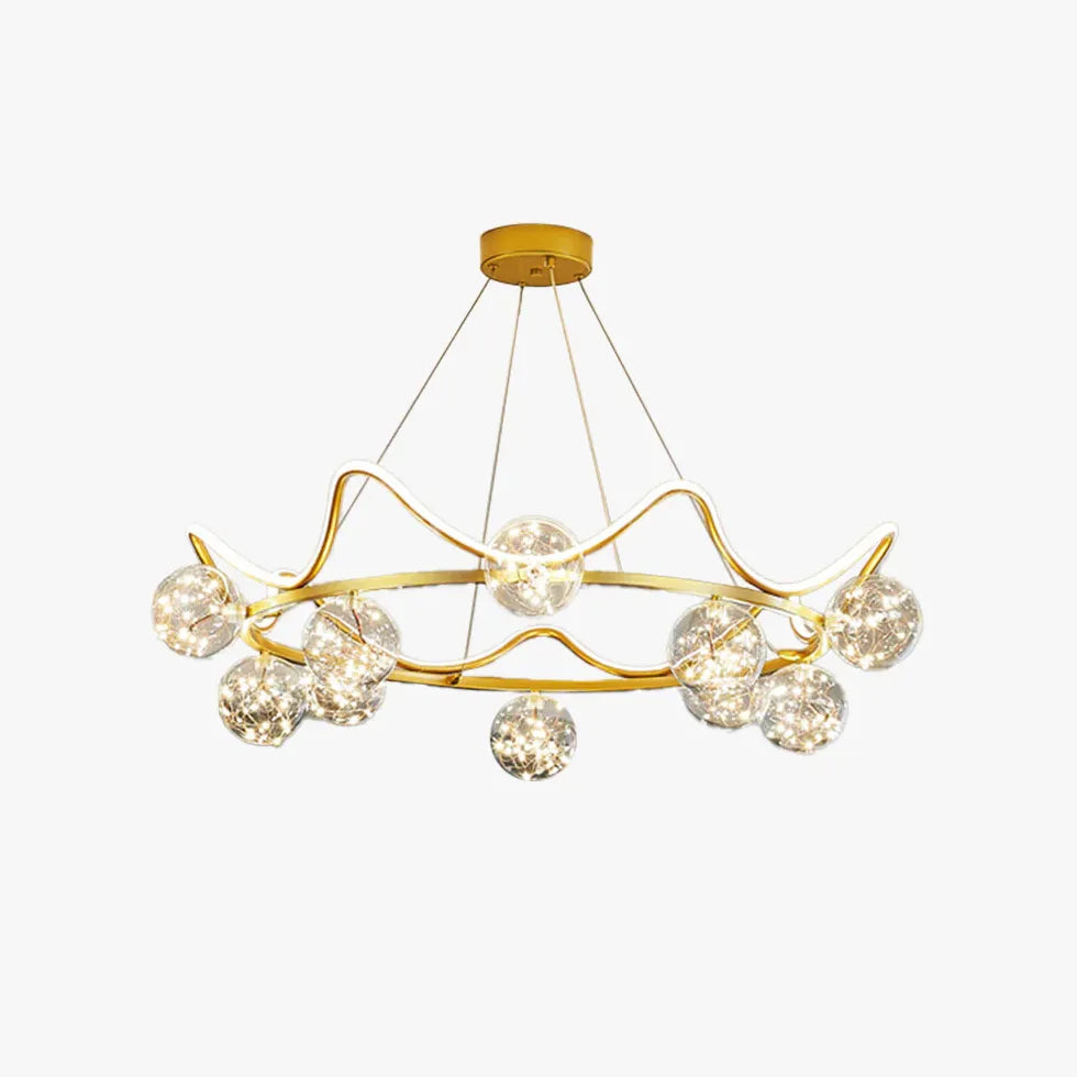 Pendelleuchte Kugel Glas Gold moderne leichte Krone - Clowas.de