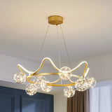 Pendelleuchte Kugel Glas Gold moderne leichte Krone - Clowas.de