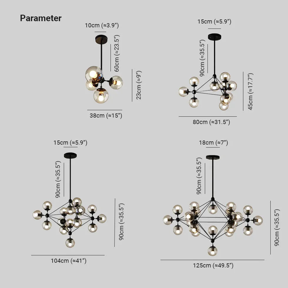 Pendelleuchte Kugeln Glas im skandinavischen Retro-Stil - Clowas.de