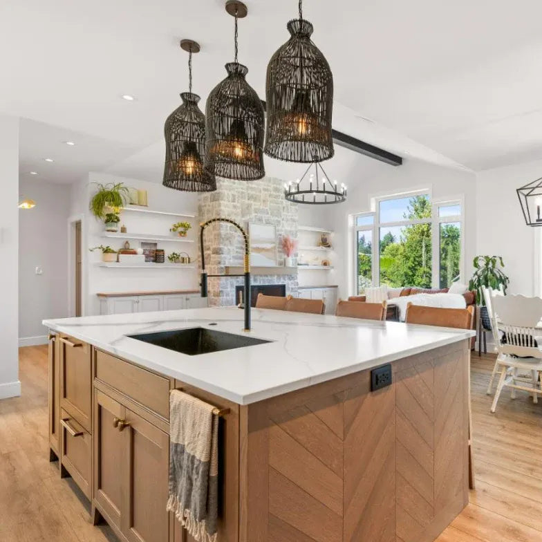 pendelleuchte rattan schwarz moderne nordische außenbeleuchtung - Clowas.de