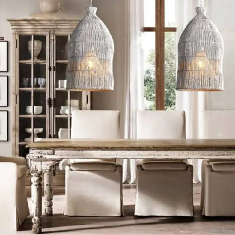 pendelleuchte rattan schwarz moderne nordische außenbeleuchtung - Clowas.de