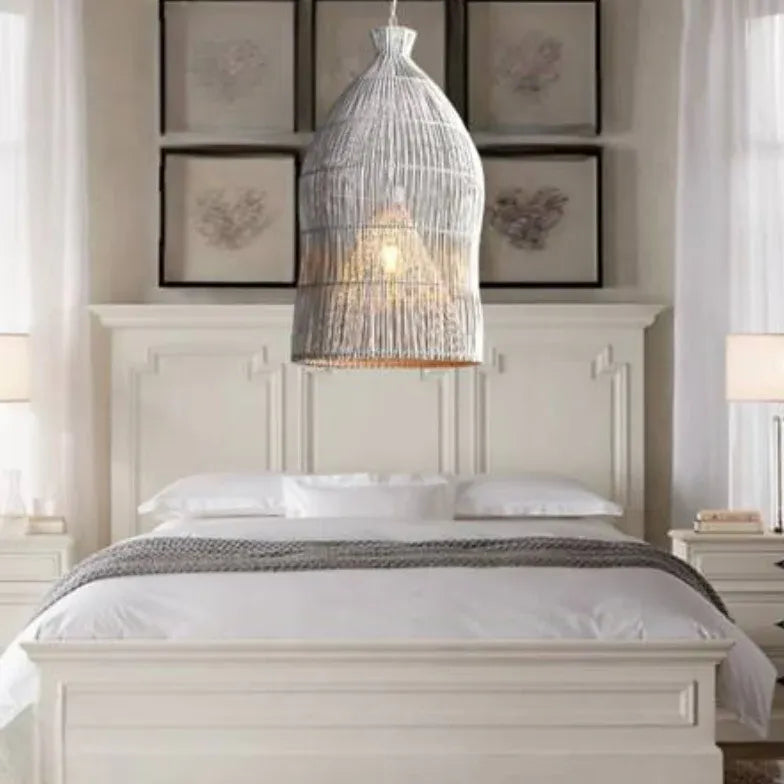 pendelleuchte rattan schwarz moderne nordische außenbeleuchtung - Clowas.de