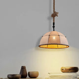 Pendelleuchte Stoff Beige Vintage Stoffdesign mit Seil - Clowas.de
