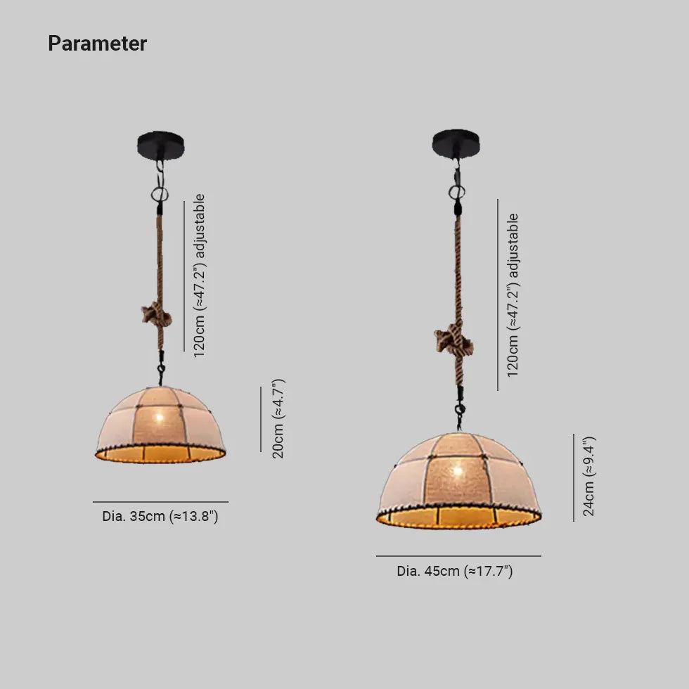 Pendelleuchte Stoff Beige Vintage Stoffdesign mit Seil - Clowas.de