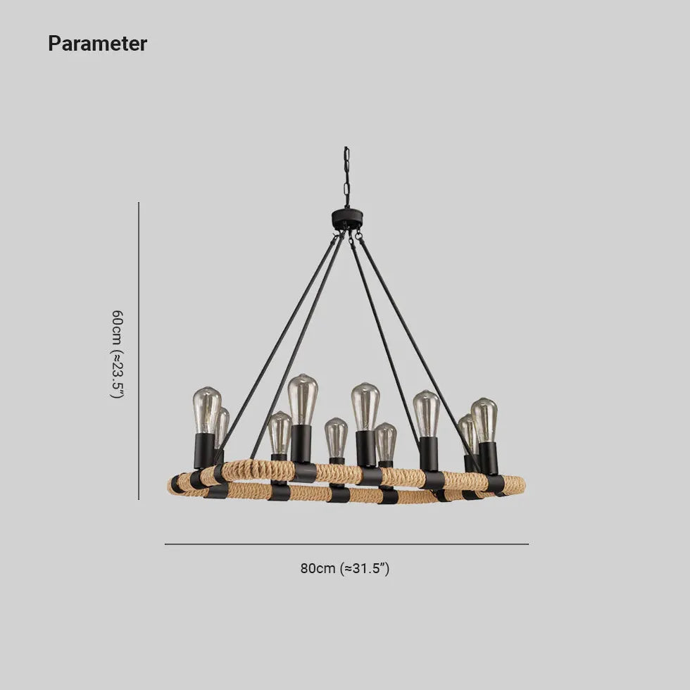 Pendelleuchte Vintage Esstisch mit amerikanischem Seil - Clowas.de