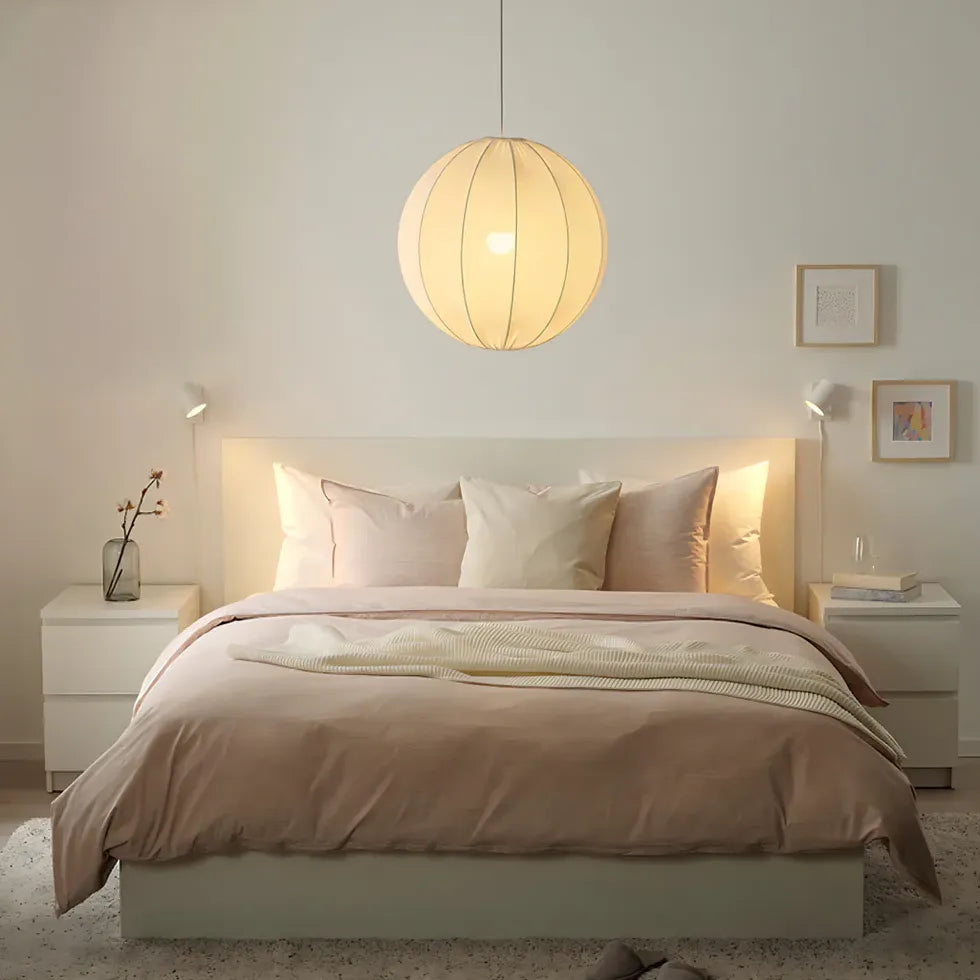 Pendelleuchte weiß Stoff modern nordisch minimalistisch - Clowas.de