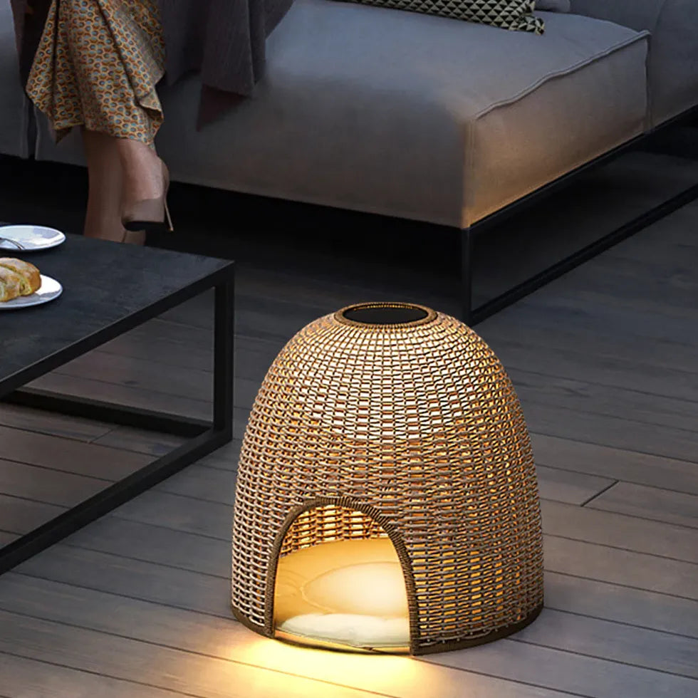 Rattanlampen moderne minimalistische Stehlampe für den Außenbereich - Clowas.de