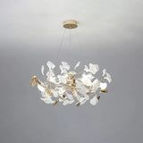 Kronleuchter Metall Silber Ginkgo Blatt Nordic - Clowas.de