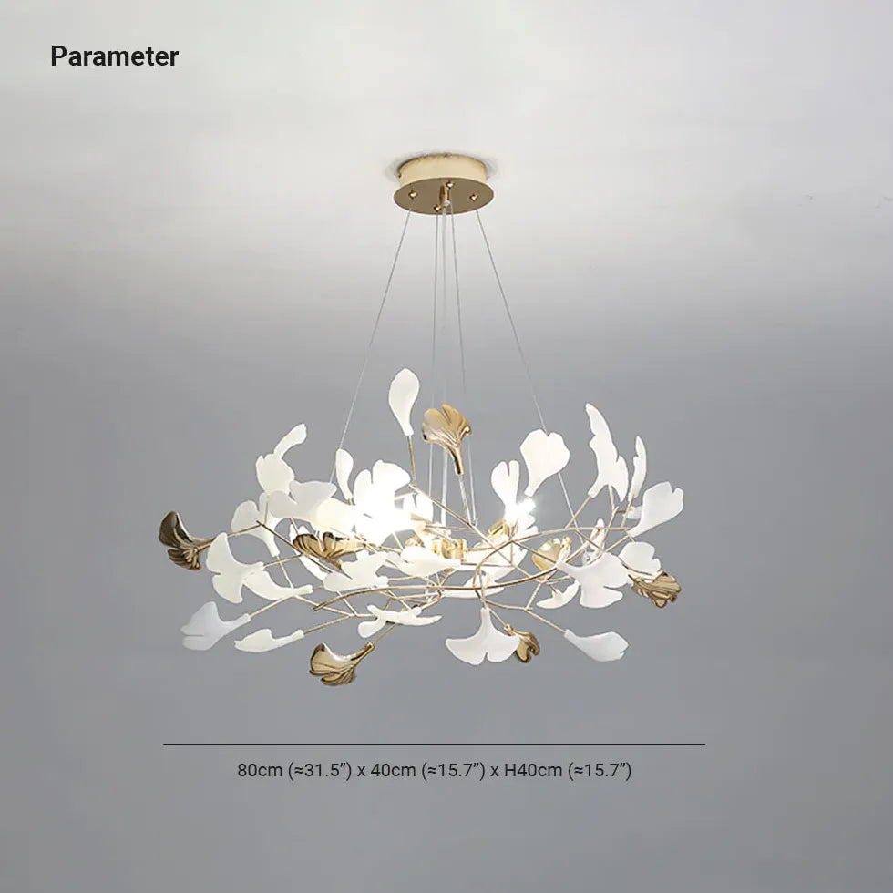 Kronleuchter Metall Silber Ginkgo Blatt Nordic - Clowas.de