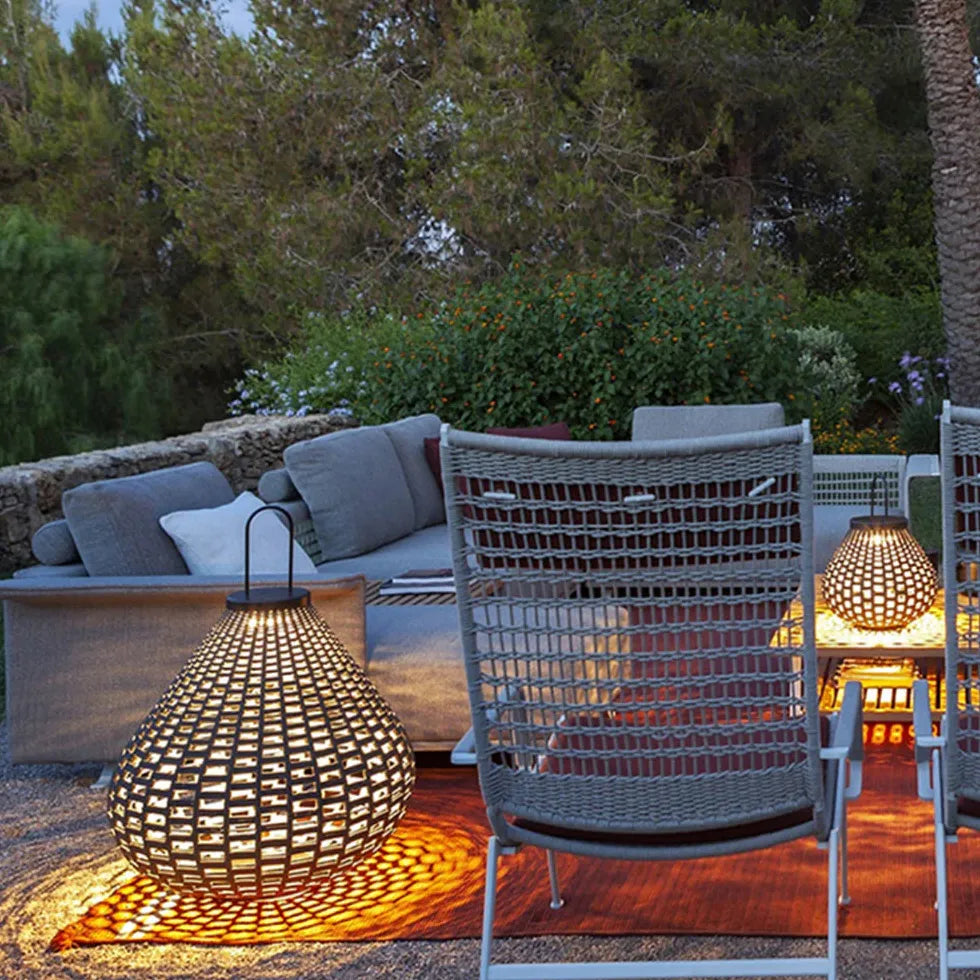 Stehlampe Akku Outdoor mit schlichtem Bambusdesign - Clowas.de