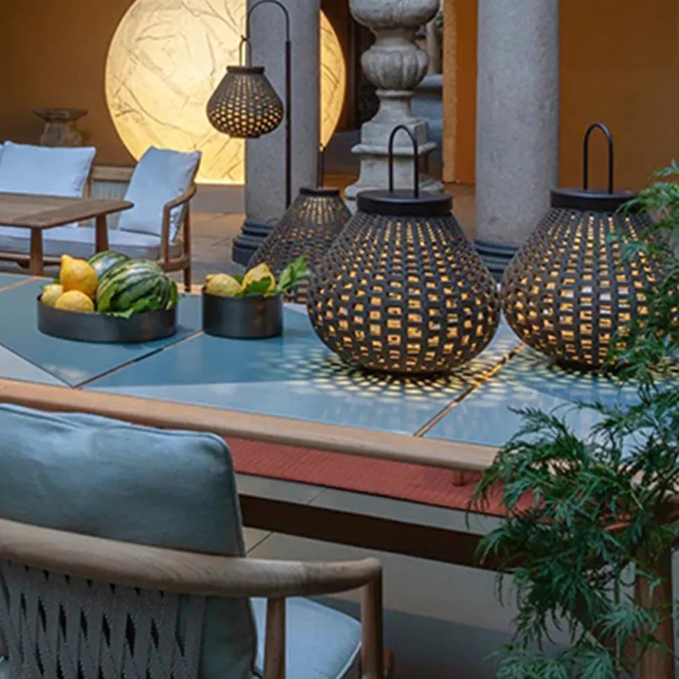 Stehlampe Akku Outdoor mit schlichtem Bambusdesign - Clowas.de