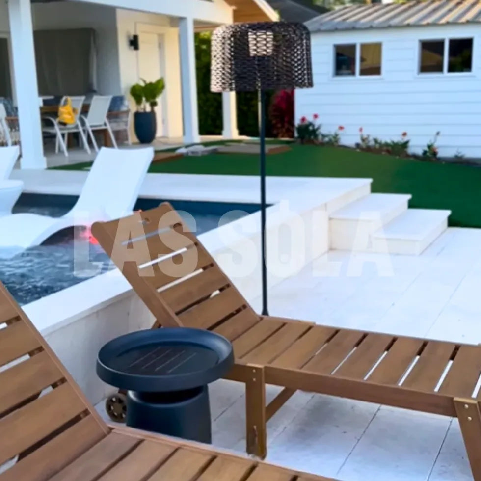 Stehlampe mit Tisch schwarz moderne Garten Einrichtung - Clowas.de