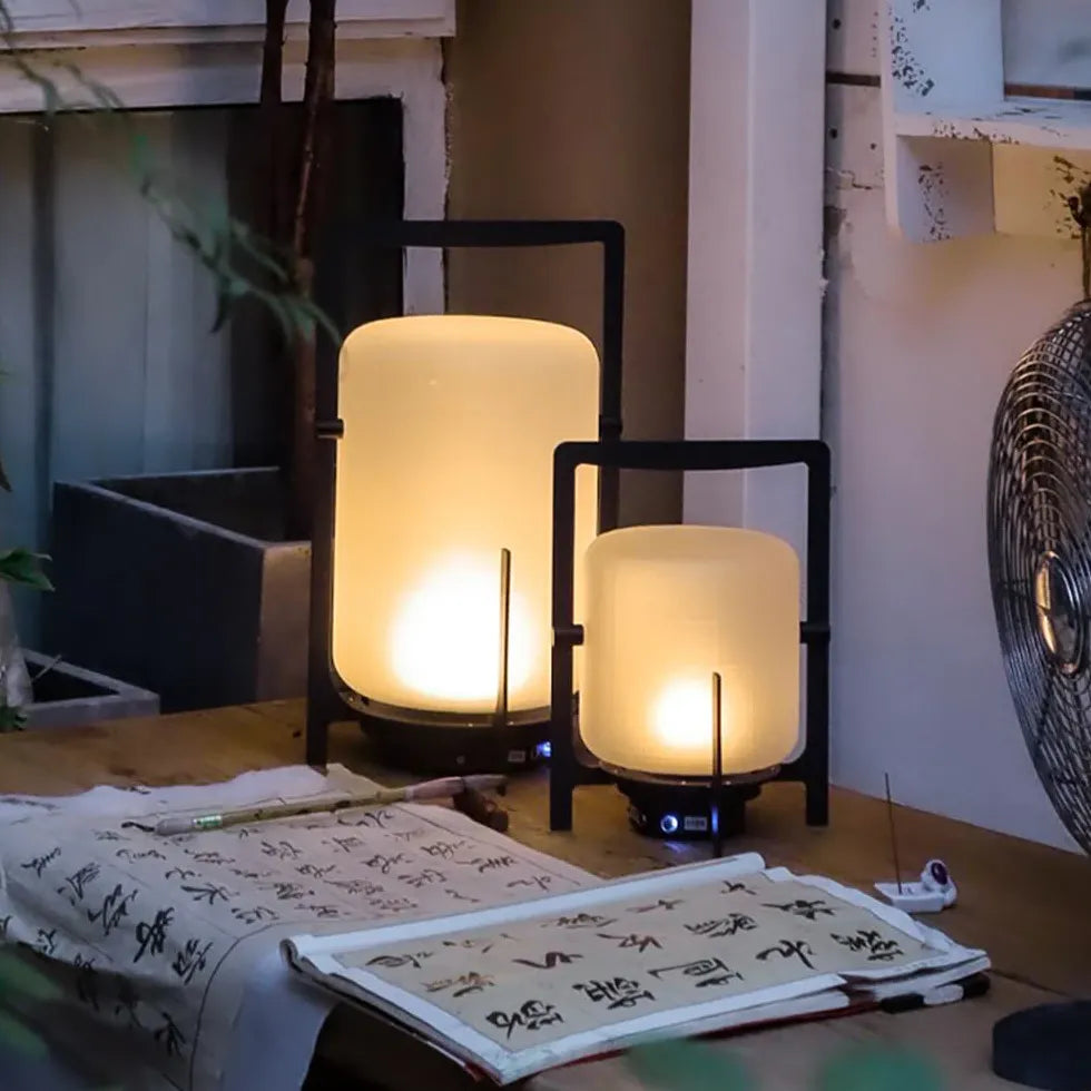 Stehlampe Outdoor Weiss schlichte wiederaufladbare Beleuchtung - Clowas.de