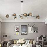 Moderner LED Glas Kronleuchter mit verstellbaren Lampenköpfen