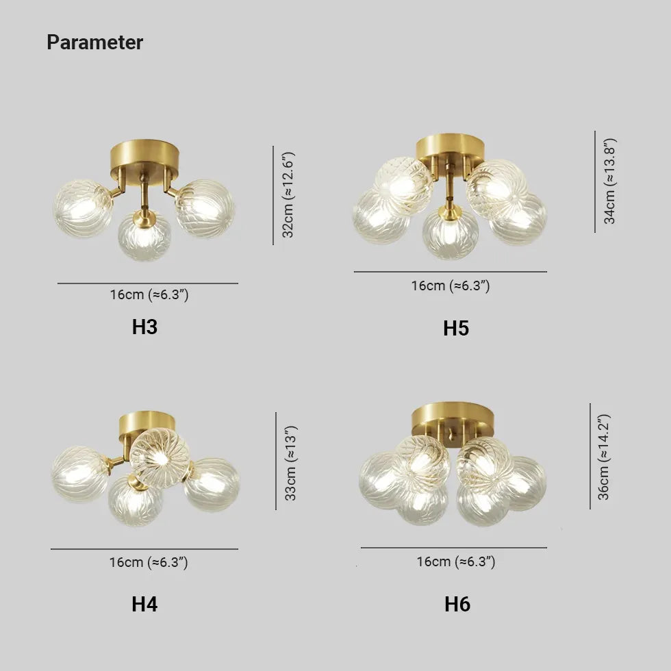 Glaskugel Deckenleuchte Nordisch Leicht Luxus Vollkupfer - Clowas.de