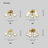 Glaskugel Deckenleuchte Nordisch Leicht Luxus Vollkupfer - Clowas.de