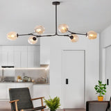 Moderner LED Glas Kronleuchter mit verstellbaren Lampenköpfen