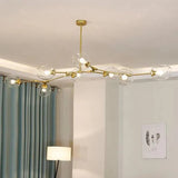 Moderner LED Glas Kronleuchter mit verstellbaren Lampenköpfen