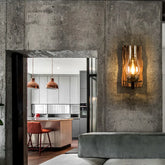 Vintage Wandleuchten aus amerikanischem Schiffsbaum mit Glaslampenschirm - Clowas.de