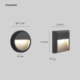 LED Wandeinbauleuchte mit Bewegungssensor in Matt-Schwarz für Außen