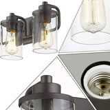 Wandlampe Industrial schwarz mit Vintage Glaslampenschirm - Clowas.de