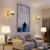 Wandleuchte Gold Messing mit modernem Glasdesign - Clowas.de