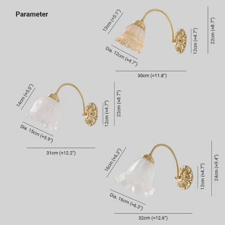 wandleuchte gold vintage elegante nordische Blumenform - Clowas.de