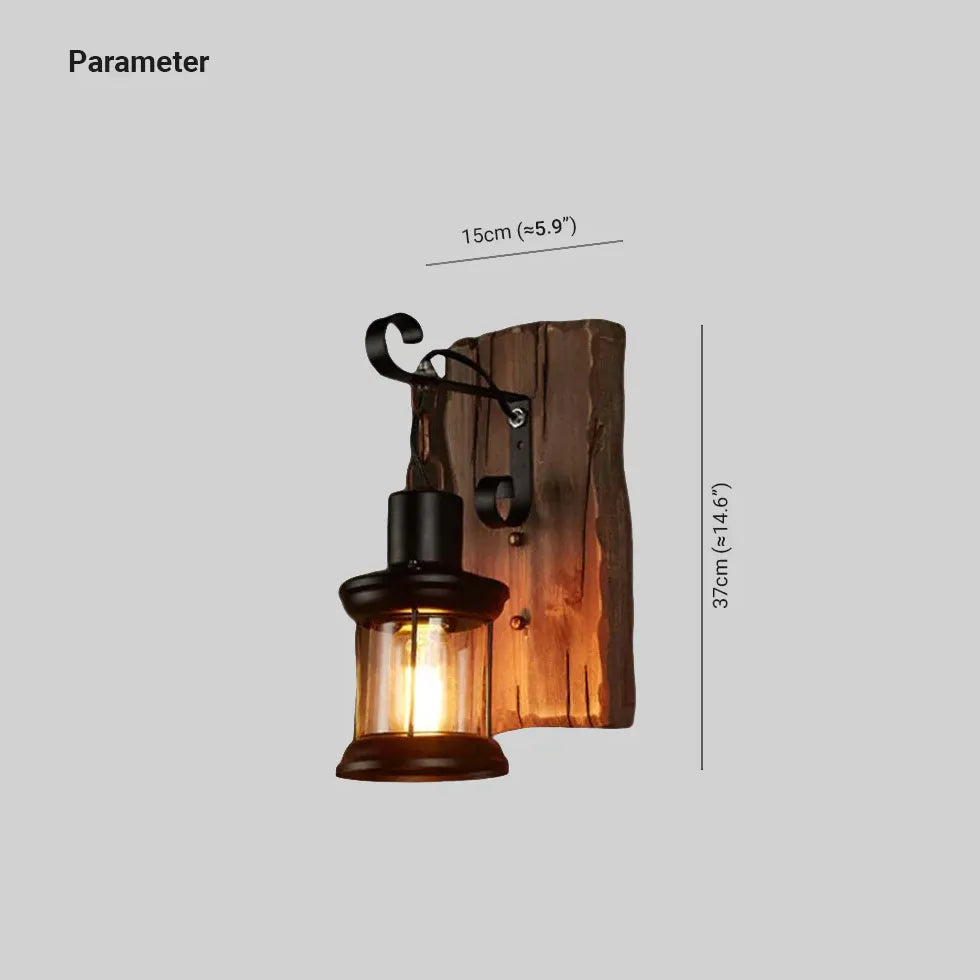 Wandleuchte Holz Schwarz Vintage Stil Holzdesign - Clowas.de