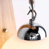 Wandleuchte Holz Weiß mit Rundem Kugel Minimalist - Clowas.de