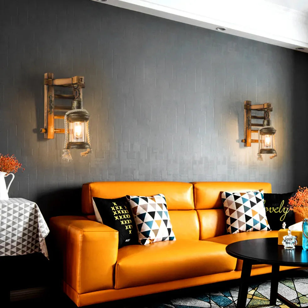 wandleuchte laterne vintage Holzdesign für gemütliche Räume - Clowas.de