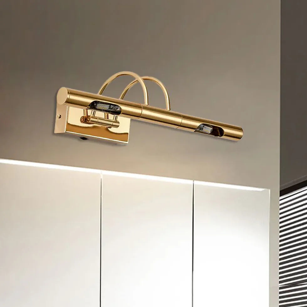 Wandleuchte LED Badezimmer in goldener schlichter Form - Clowas.de