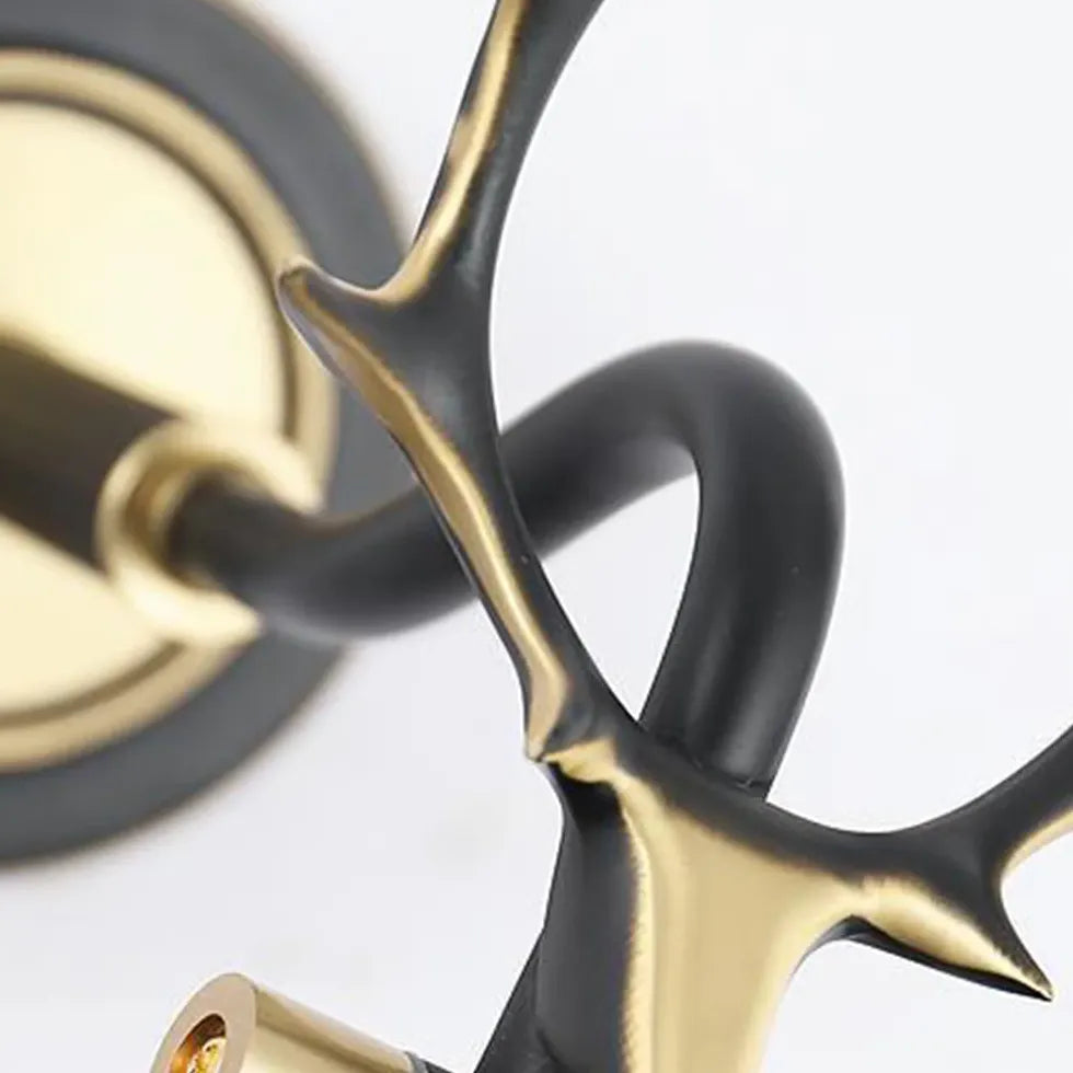 Wandleuchte linear schwarz im amerikanischen Antler Stil - Clowas.de