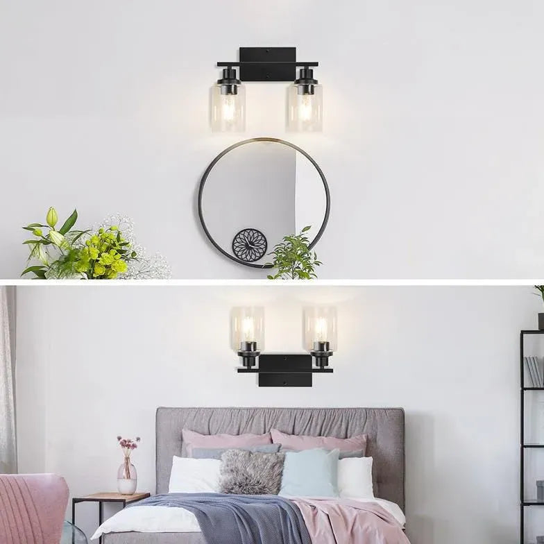 Wandleuchte Schwarz Eckig Modernes Design Glas - Clowas.de