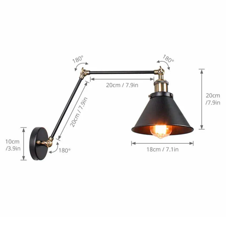 Wandleuchte Schwenkarm Industrial Vintage Design mit Flexibilität - Clowas.de