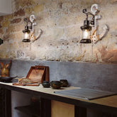 wandleuchte vintage holz rustikales amerikanisches Laternen - Clowas.de